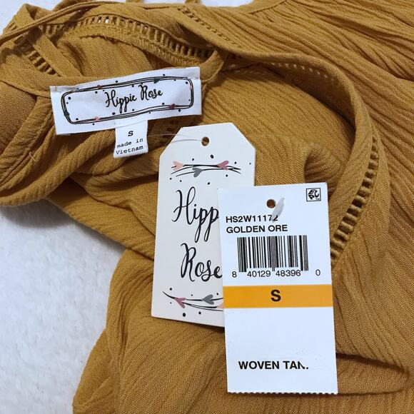 Hippie Rose NWT Gold Tank Top Juniors S - Picture 7 of 9